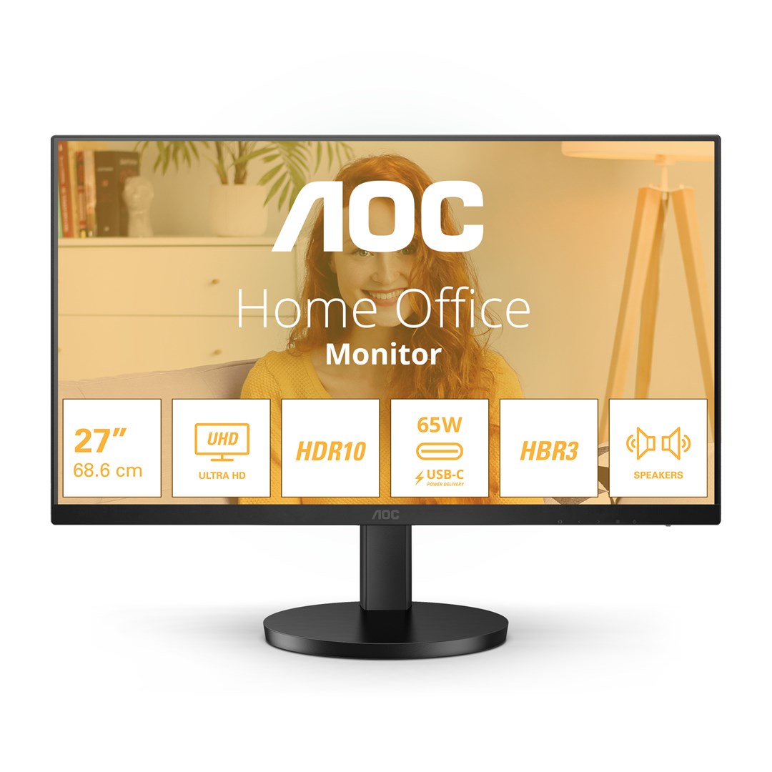 Монитор AOC U27B3CF, 27\", 4K UHD, 60Hz, црн