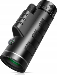 Teleskop monokular Apexel 40x60, diametër 60mm, me tripod dhe mbajtës telefoni, i zi