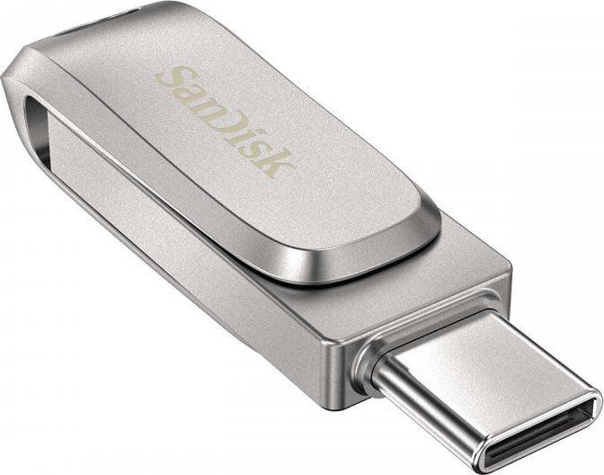 USB SanDisk Ultra Dual Drive Luxe, 128GB, USB Type C dhe USB Type A, çelik inox