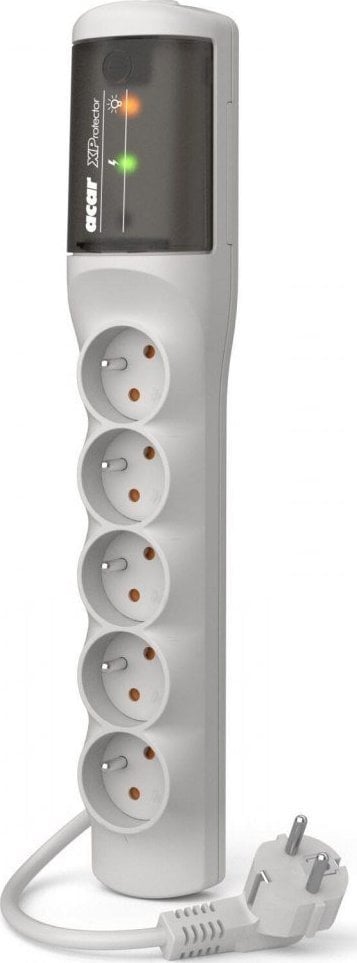 Prizë zgjatuese Acar XP Easy, 5 presa, kabllo 5.0 m, gri