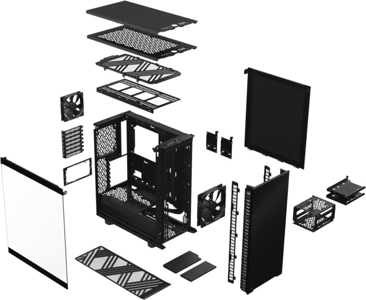 Kasë kompjuteri Fractal Design Define 7 Compact TG Light, e zezë
