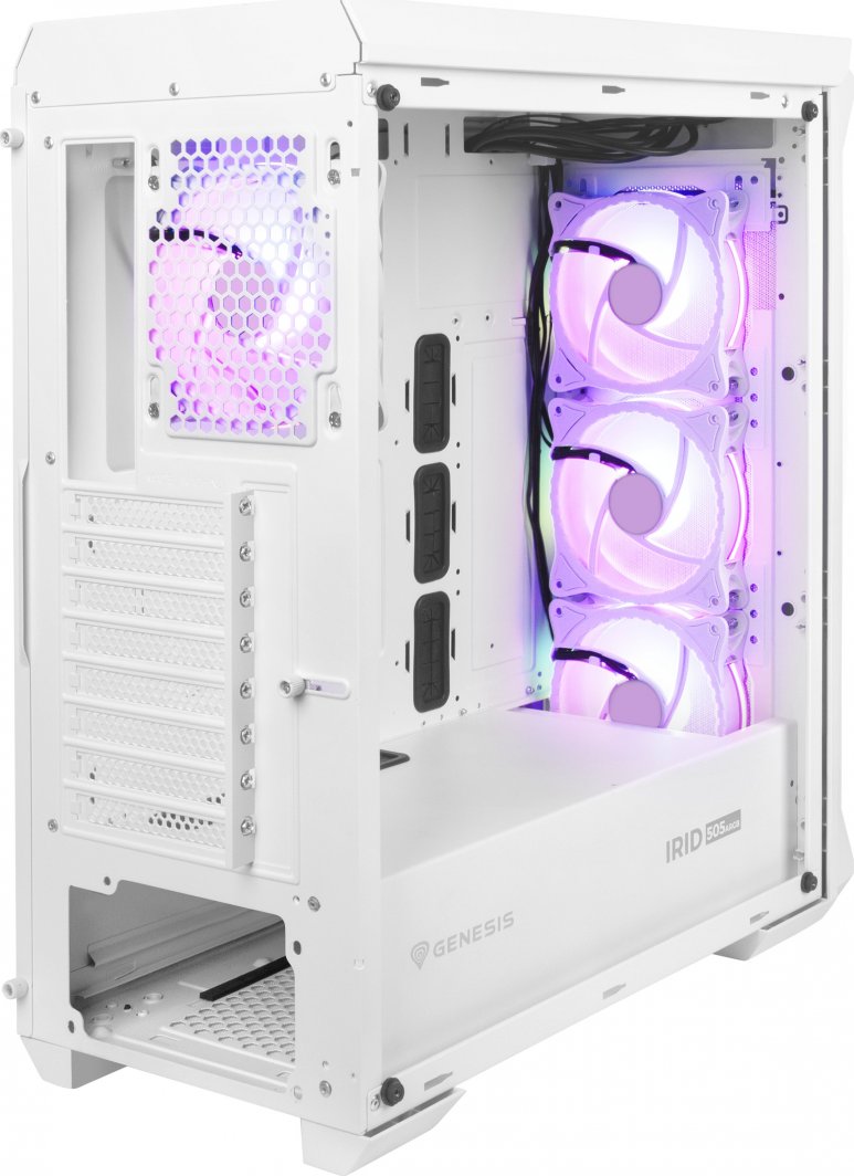 Куќиште за компјутер Genesis Irid 505 ARGB V2, бела боја