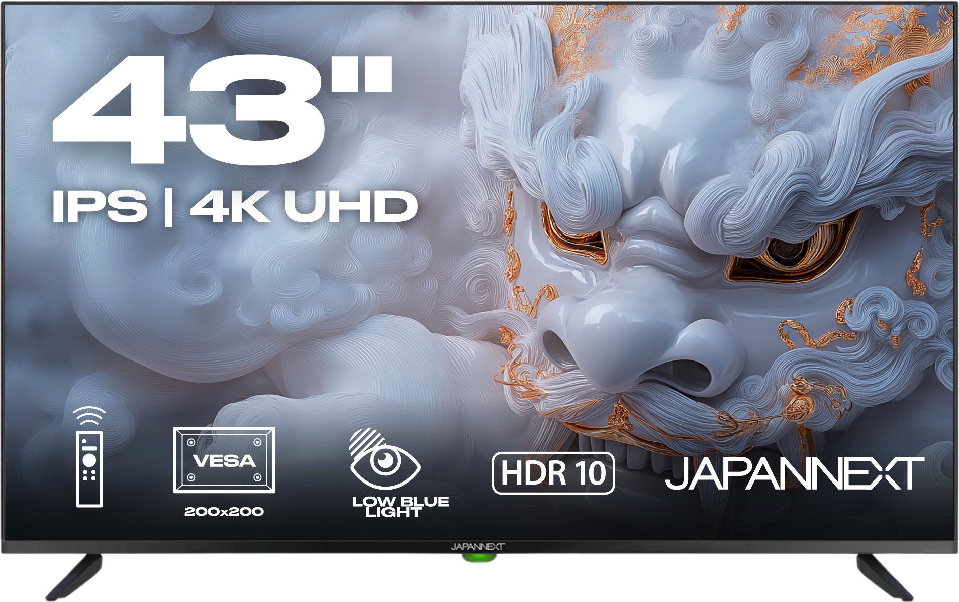 Телевизор JapanNext 4K UHD, 43\", Смарт ТВ, црн