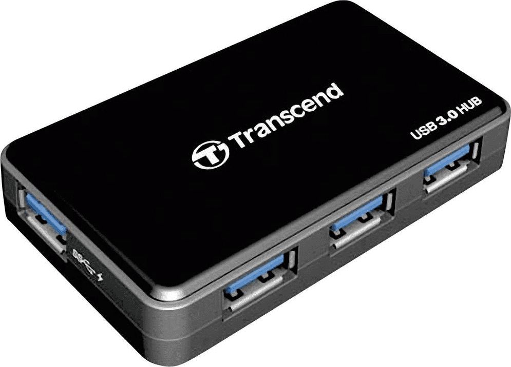 HUB USB Transcend TSHUB3K, 4 porte USB-A 3.0, aktiv, i zi