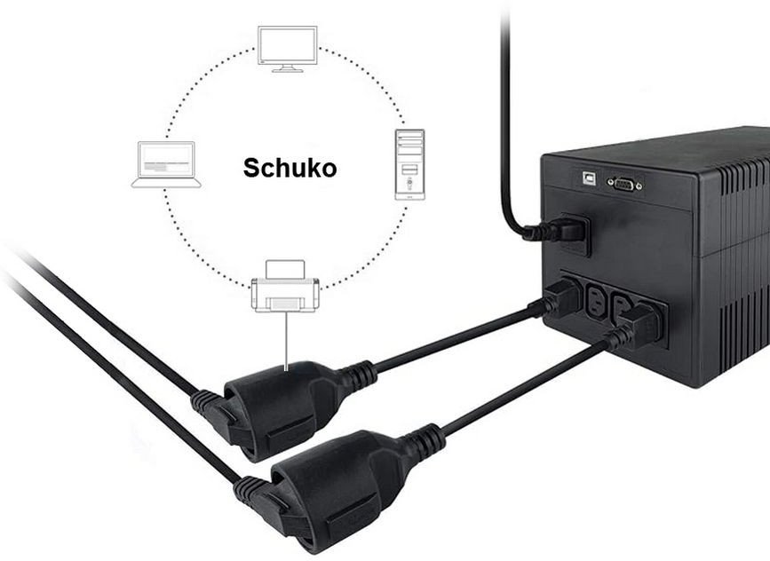 Kabllo rryme Equip 112106, IEC C14 në CEE 7/3, 0.25m, e zezë