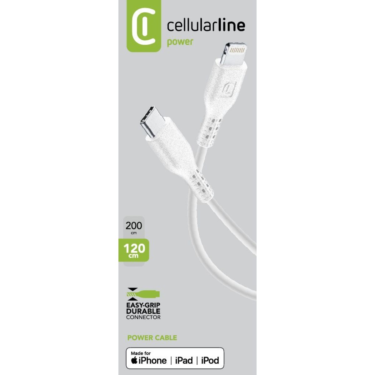 CELLULARLINE CTOLIGHTING 120CM CABLE TABLET WHITE