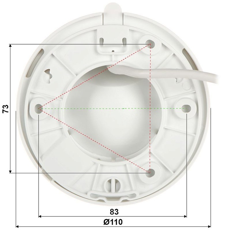 Kamerë IP Dahua dome 2MP IPC-T22EAP, 1080p, PoE, 30m IR, e bardhë