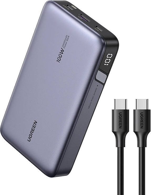Karikues portativ Ugreen 25188, 20000mAh, PD 100W, gri
