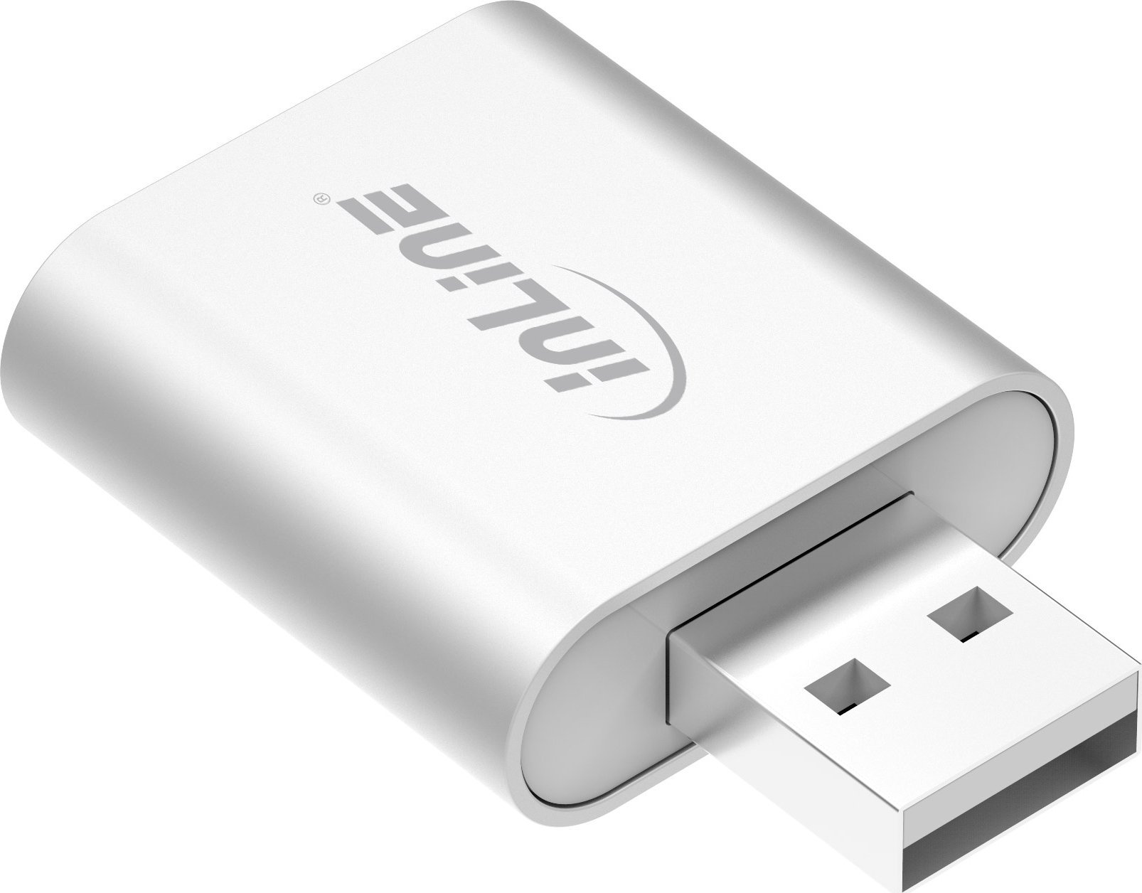 Kartë zanore USB InLine Audio Sound Card, kasë alumini, gri