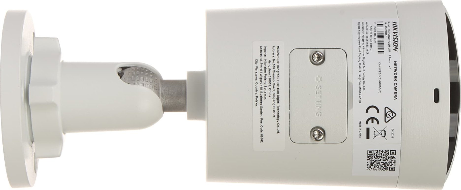 Kamerë IP Hikvision DS-2CD2047G2H-LIU, lentë 4mm, audio e integruar, e bardhë