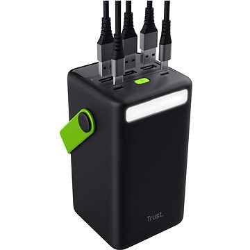 Powerbank Trust Redoh XXL, karikim i shpejtë, ekran LED, i zi