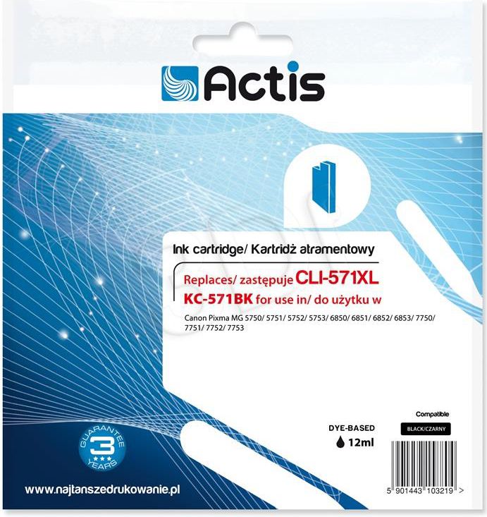 Ngjyrë për printer Actis Canon Standard KC-571Bk, e zezë