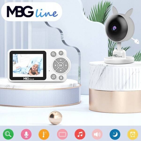 Монитор за бебиња MBG Line CARE C3, аудио електронски, бел