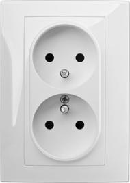 Prizë dyshe e brendshme Elektro-Plast Vestra 3835-00, e futura në mur, IP20, e bardhë