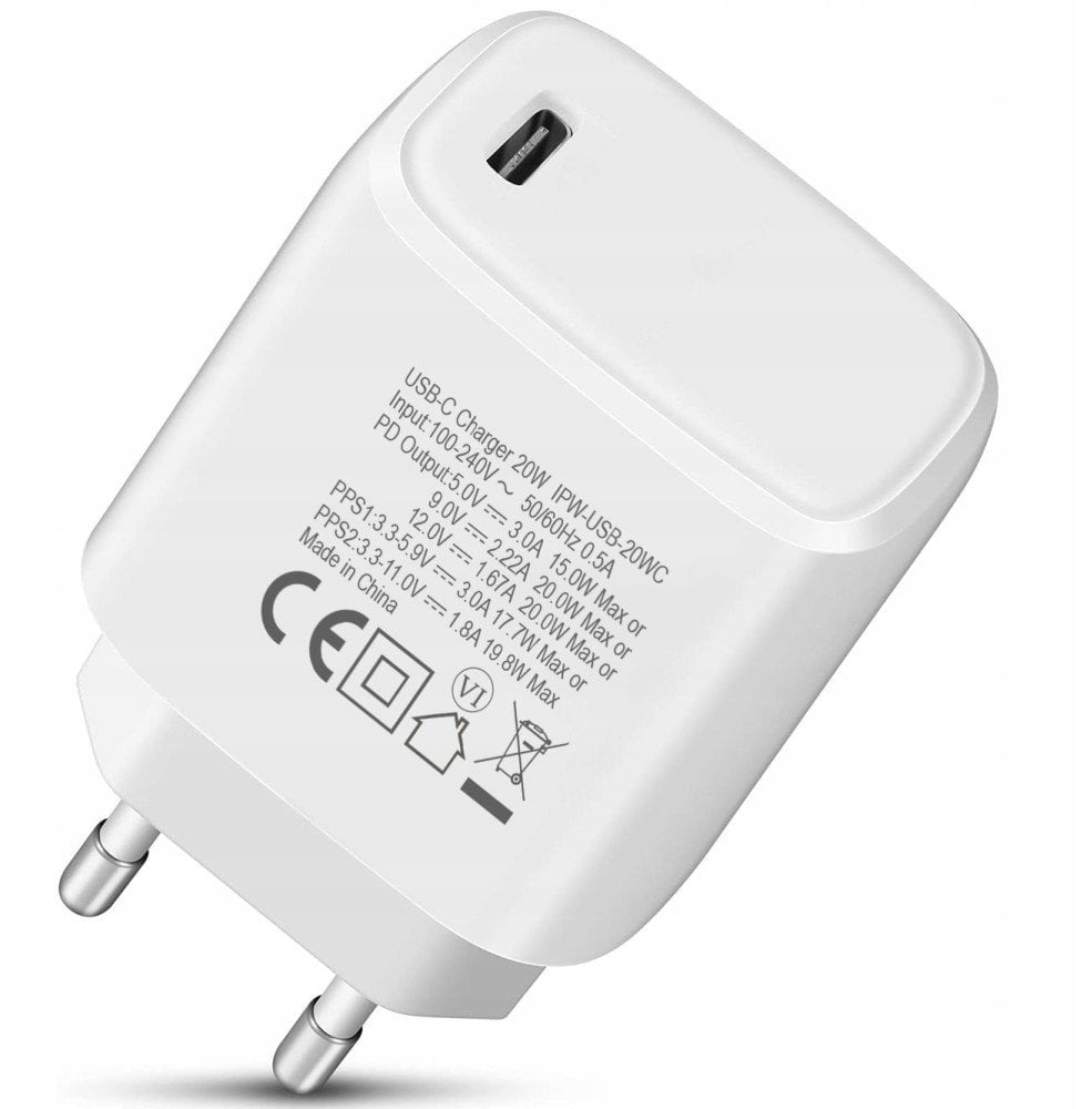 Karikues muror Techly GaN USB C, 20W, portë USB C, i bardhë