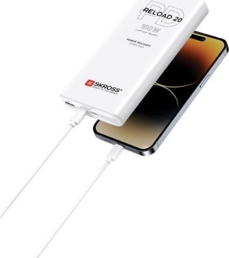 Power bank Skross Reload 20, 20000mAh, 100W PD, i bardhë