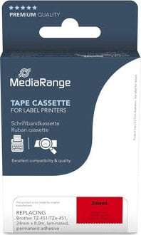 Kasetë etiketuese MediaRange MRBTZ451, 24mm, 8m, printim i zi