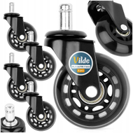 Гумени тркала за столица Vilde, 6.3 cm, пин 11 mm, сет 5 парчиња