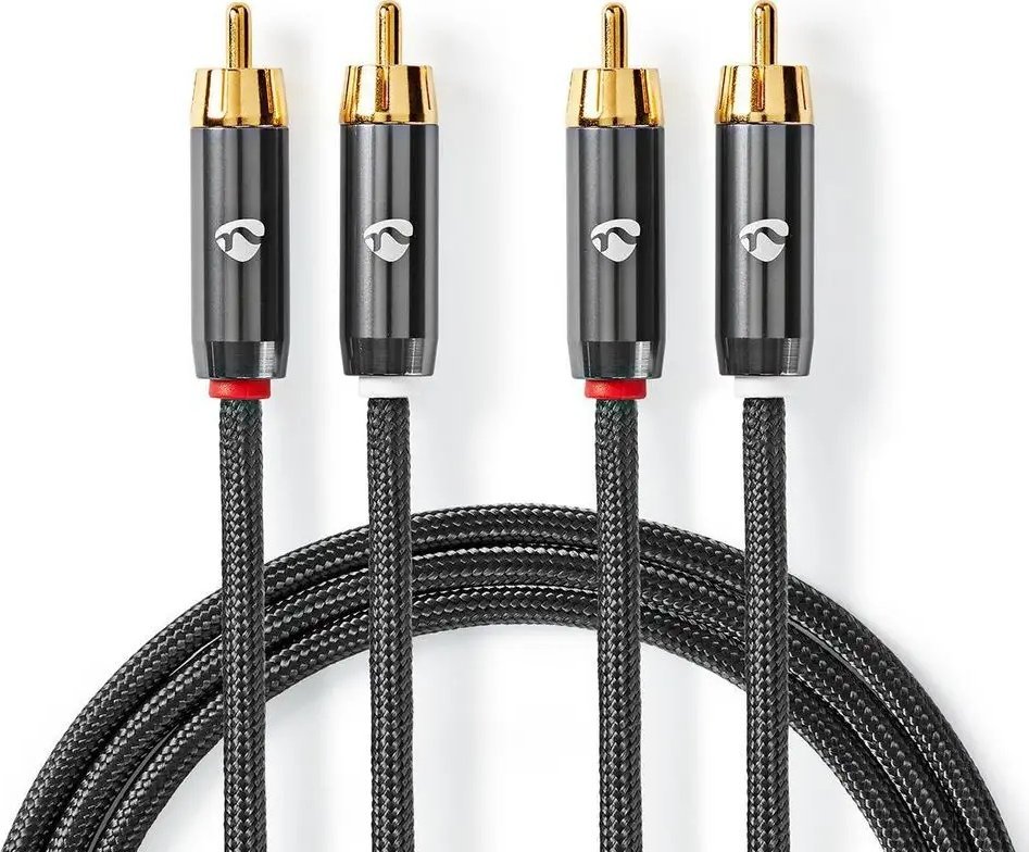 Kabllo audio NEDIS Profigold, 5m, RCA 2x në 2x, i artë