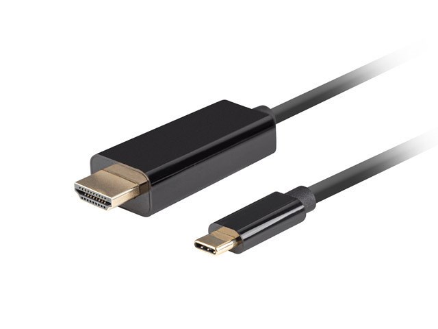 Kabllo Lanberg, USB Type-C / HDMI 2.0, 0.5 m, e zezë