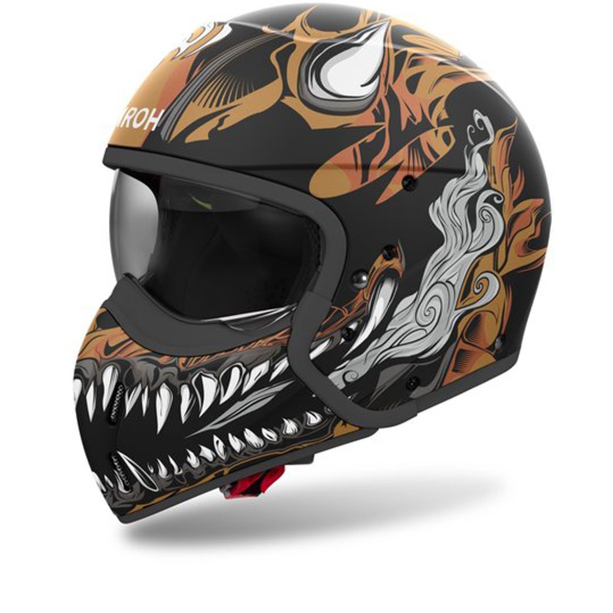 Helmë modulare Airoh J 110 Oni, Composite Carbon, XXL, matt e zezë kafe gri