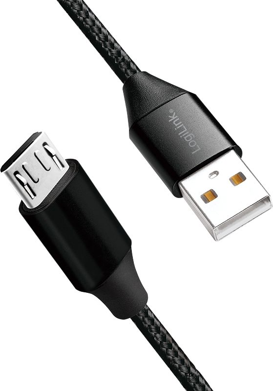 Kabllo LogiLink USB-A - microUSB, 0.3 m, e zezë