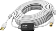Kabllo USB Vision White, USB 2.0 A në B, 10m, e bardhë
