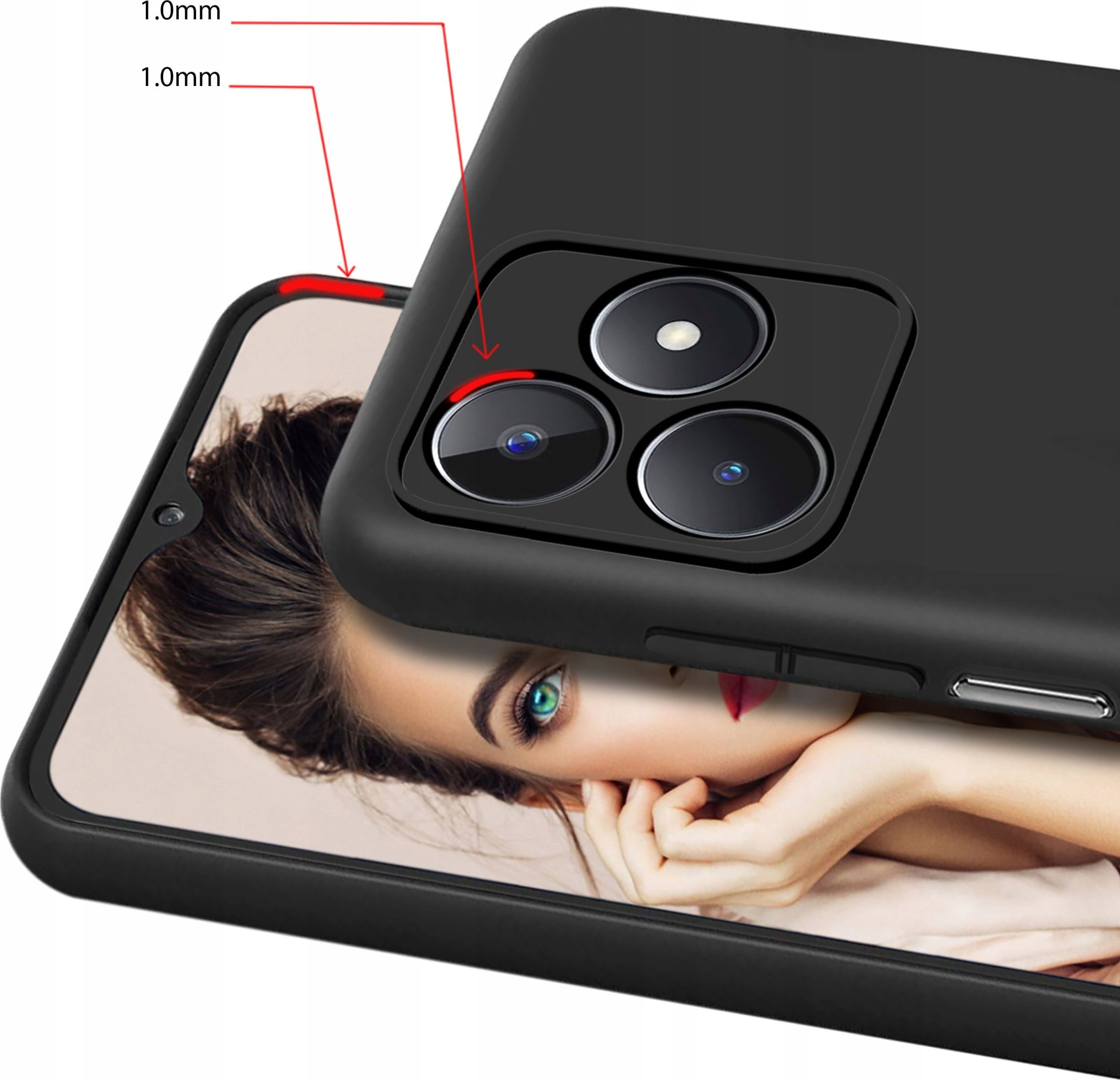 Mbulesë telefoni 3MK Matt Case për Realme C51 4G, matte, e zezë