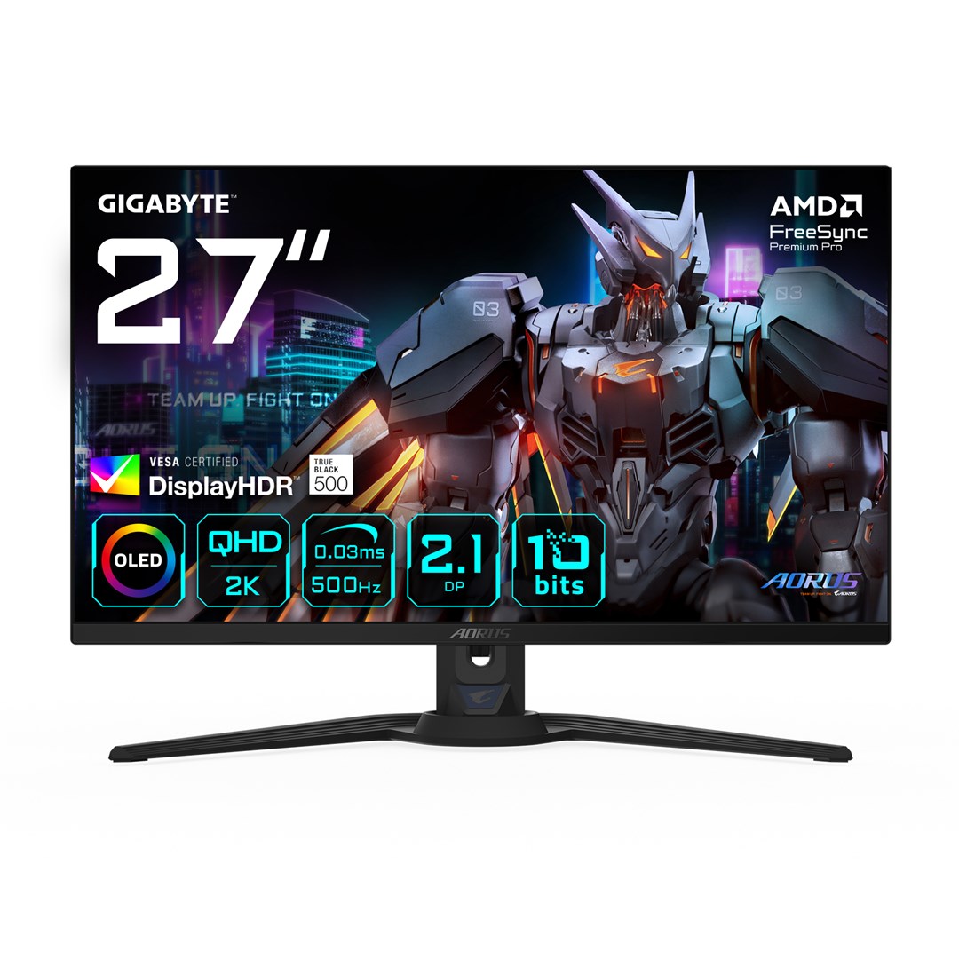 Monitor GIGABYTE AORUS FO27Q5P, 27", OLED QH, 500Hz, i zi