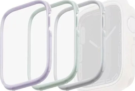 Kornizë mbrojtëse UNIQ Frame Moduo për Apple Watch 40/41mm, set 3 copë, sage lilac e bardhë