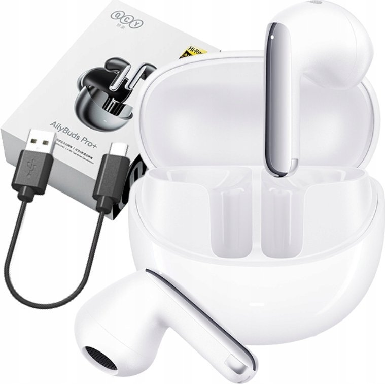 Kufje QCY AilyBuds Pro+, True Wireless, ANC, të bardha