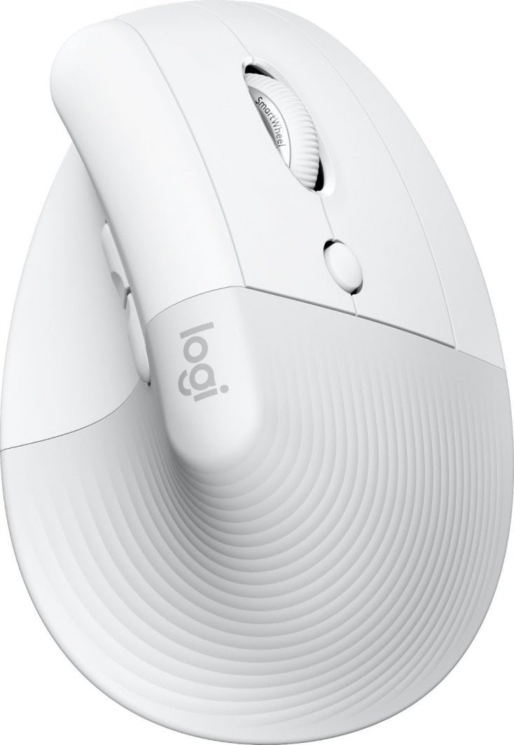 Maus Logitech Lift, wireless, Bluetooth, USB, i bardhë