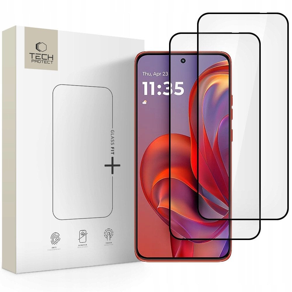 Xham mbrojtës Spigen Tech-Protect Glass Fit Plus, Motorola Edge 50 Neo 60 Neo, 0.3mm, paketë 2 copë, i zi