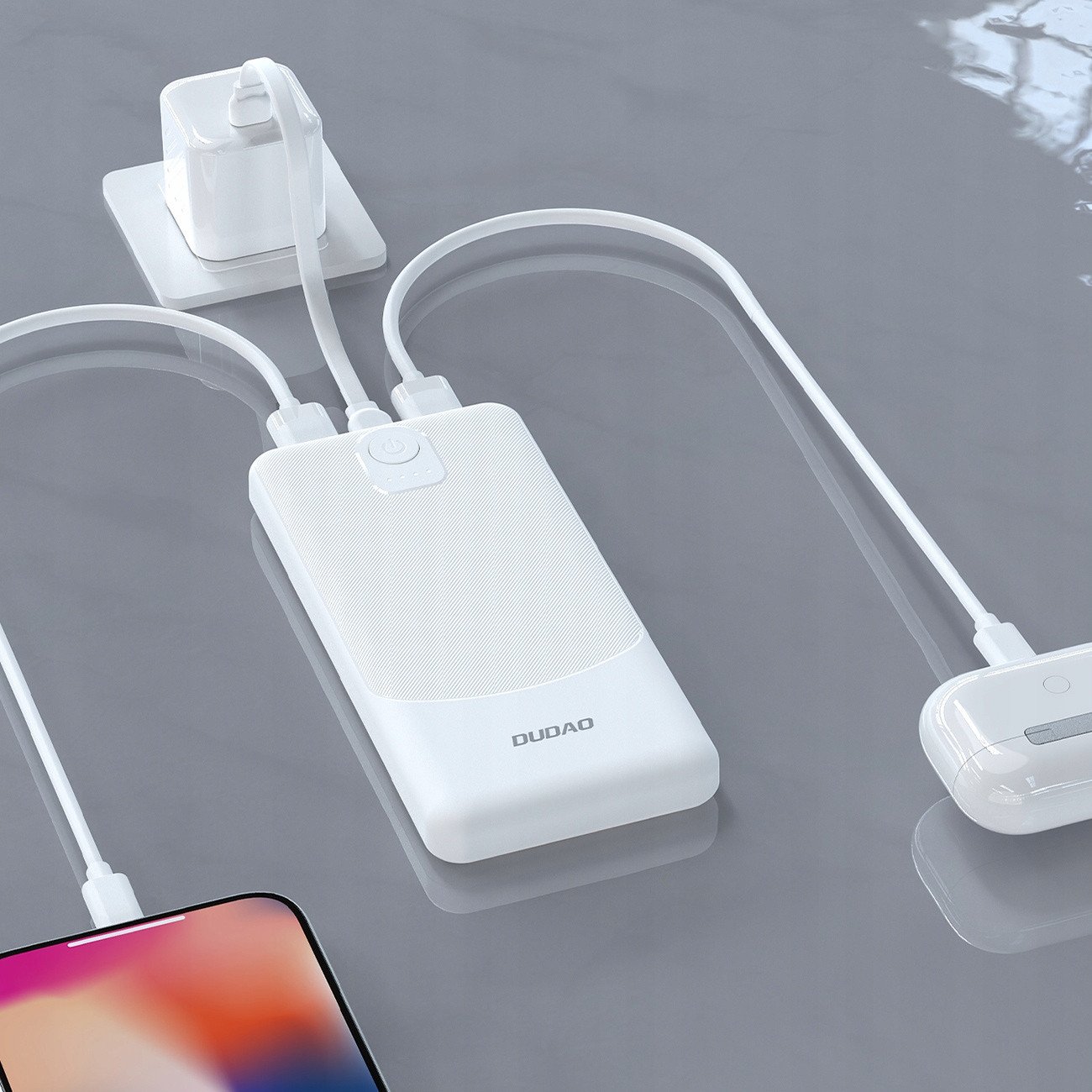 Powerbank Dudao K10, 10000mAh, 12W, i bardhë