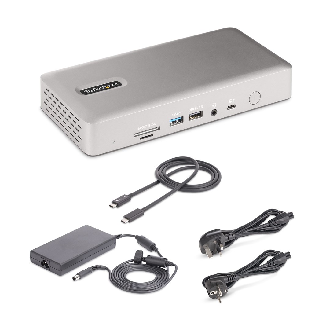 Stacion dokimi StarTech.com 132UE-TB4USB4DOCK Thunderbolt 4, 15 porte, i hirtë