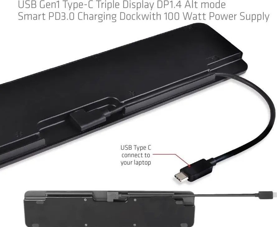 Stacion docking Club 3D CSV-1565, USB-C, DisplayPort dhe HDMI, i zi