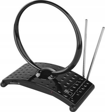 Antena e brendshme Emos CITY RING C550, DVB T2 DAB FM, filter LTE 4G 5G, e zezë