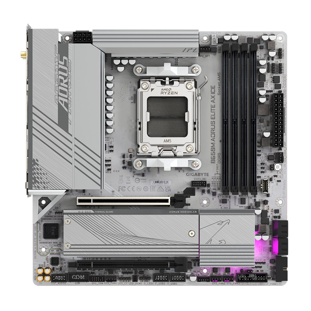 Pllakë amë Gigabyte B650M AORUS ELITE AX ICE, mATX AM5, e zezë