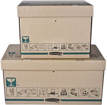 Кутија за складирање Fellowes Extra Strong Medium, капацитет 35kg, бел картон