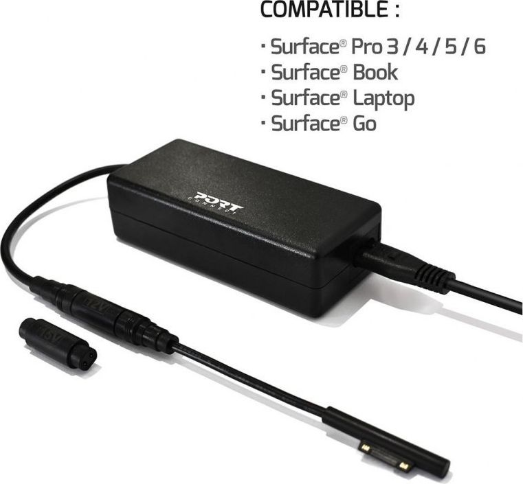 Adapter karikues për laptop Port Designs 900102, 60W, Surface Plug, i zi