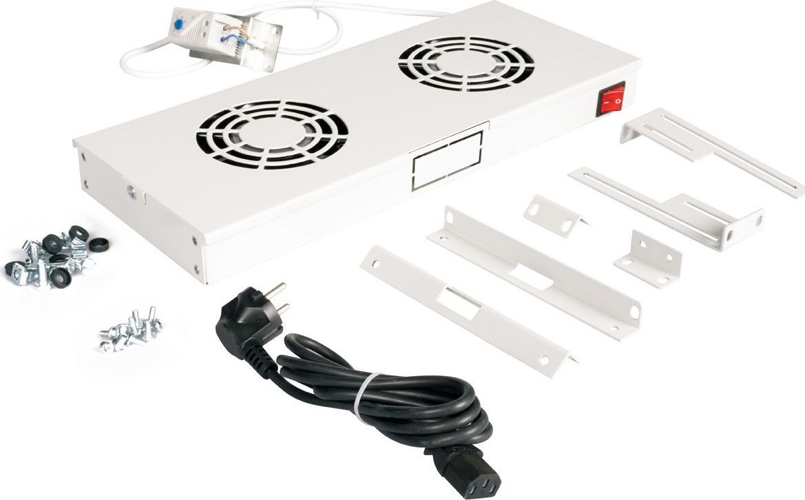 Njesi ventilimi kabineti ROLINE Roof Fan Unit 2, 19", 2 ventilatorë, gri