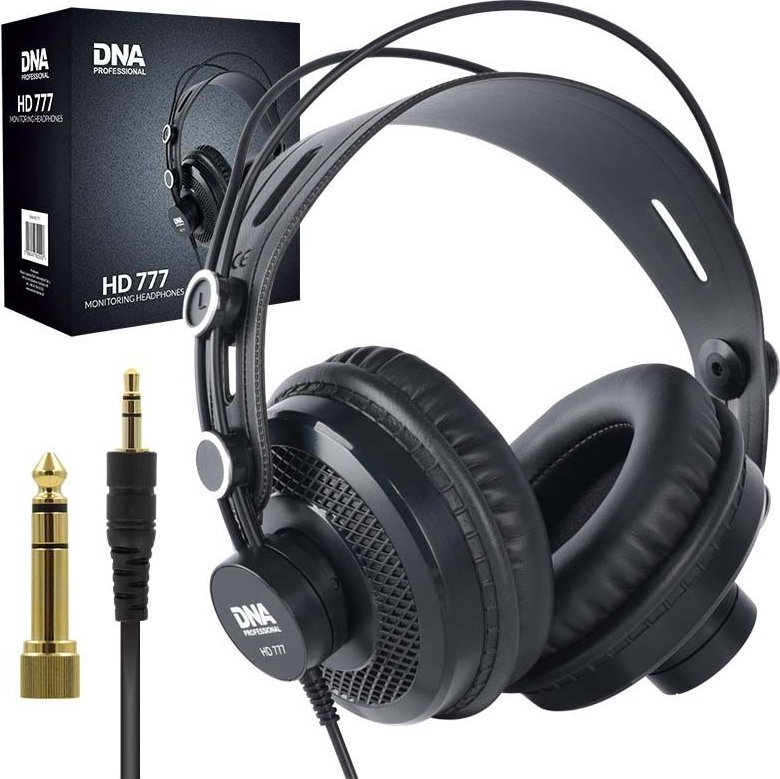 Kufje studio DNA HD777, 53mm, të hapura rrethveshi, të zeza