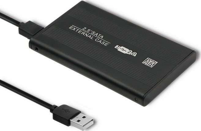 Kuti e jashtme Qoltec Pocket, për disk 2.5" HDD SSD, USB 2.0 SATA3, e zezë
