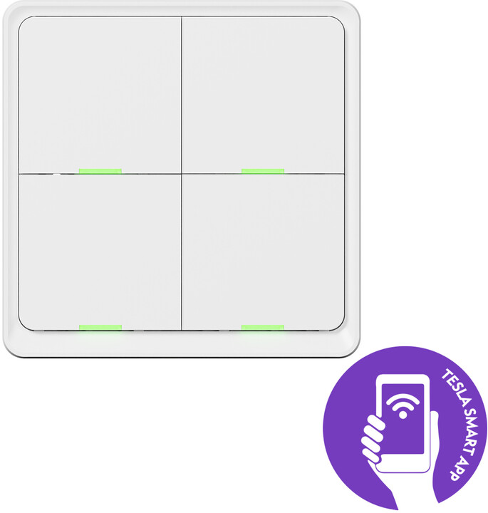 Ndërprerës smart Tesla Smart Switch Four Battery Ndërprerës smart Tesla Smart Switch Four Battery