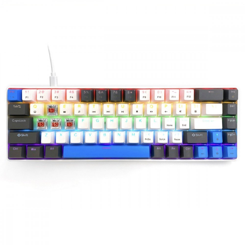 Механичка тастатура RED CORE MX60 MT1259, 60%, CHERRY MX Red, со RGB осветлување