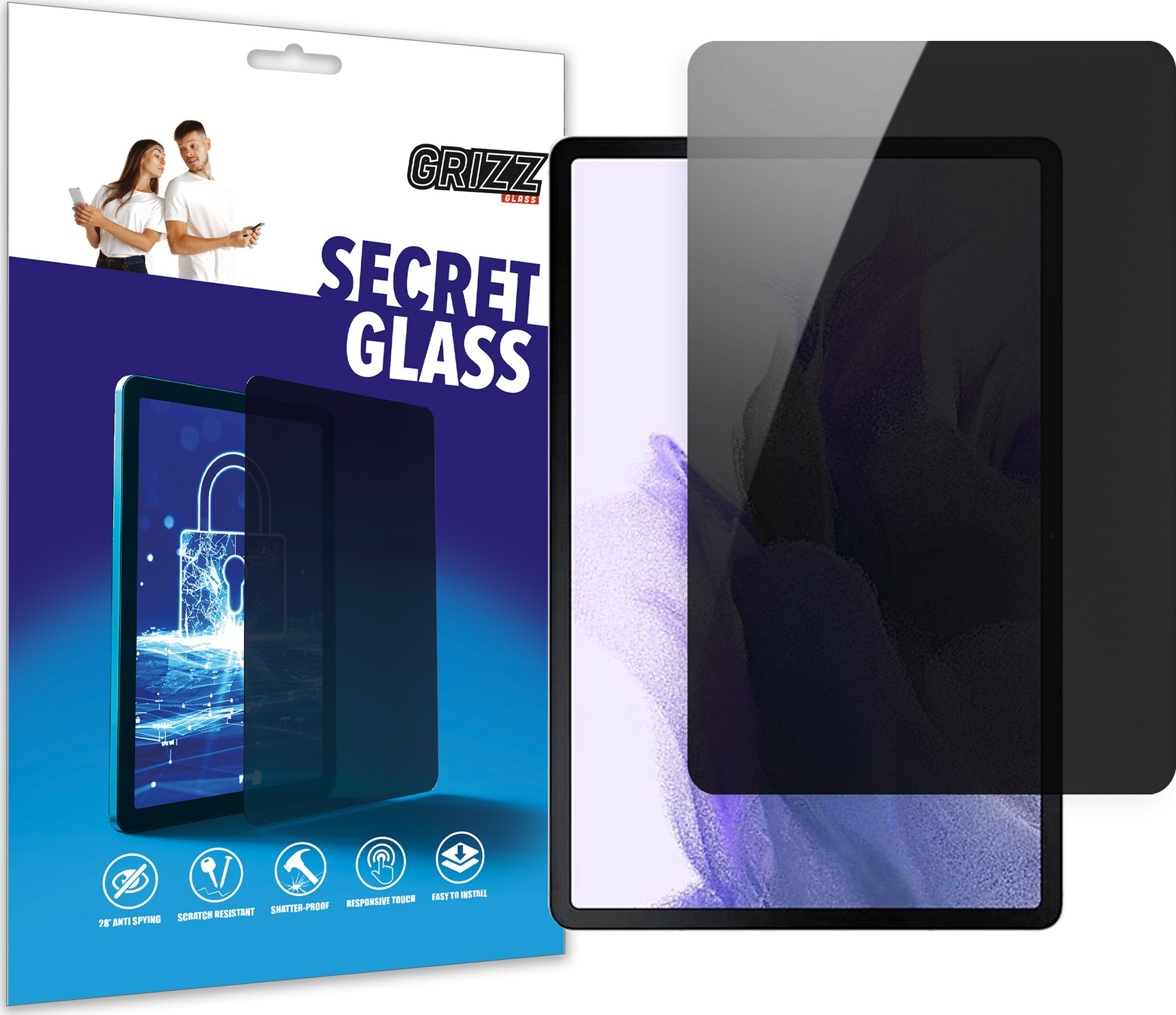 Xham mbrojtës GrizzGlass Matte SecretGlass për Samsung Galaxy Tab S7, privatësi, mat