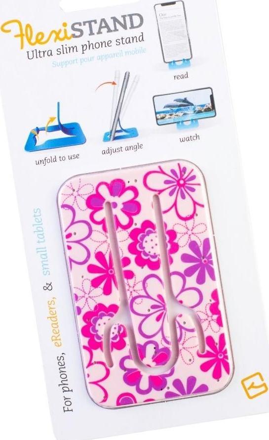 Држач за телефон Thinking Gifts Flexistand, за читач на електронски книги и мал таблет, модел Pink Flower