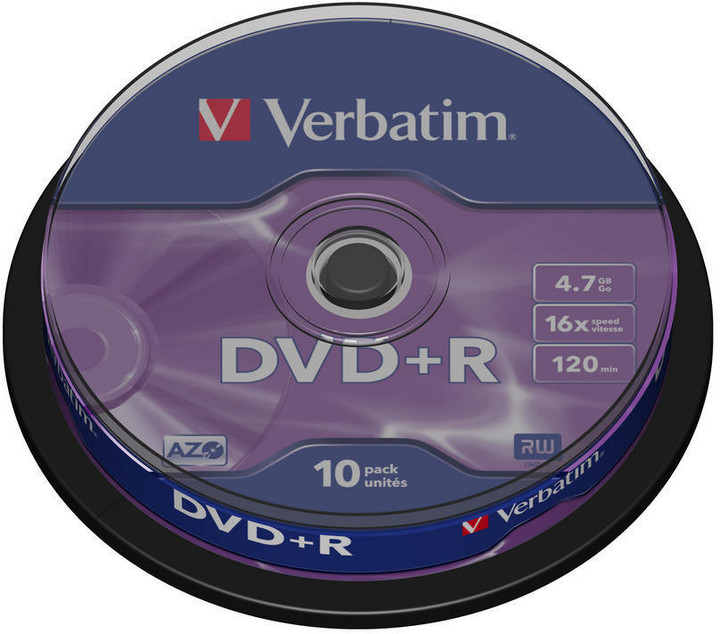 Disk Verbatim DVD + R, 10 copë