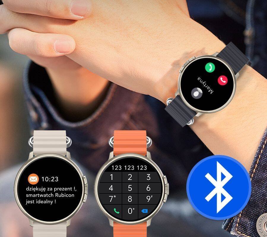 Ora inteligjente Rubicon Orange, ekran 1.39", bateri 300mAh, portokalli