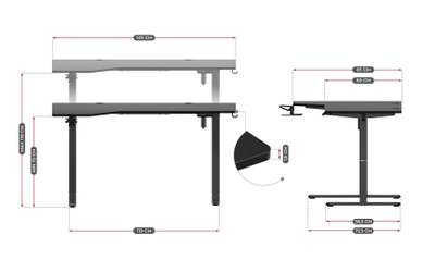 Tavolinë elektrike Huzaro Hero 9.1, e zezë